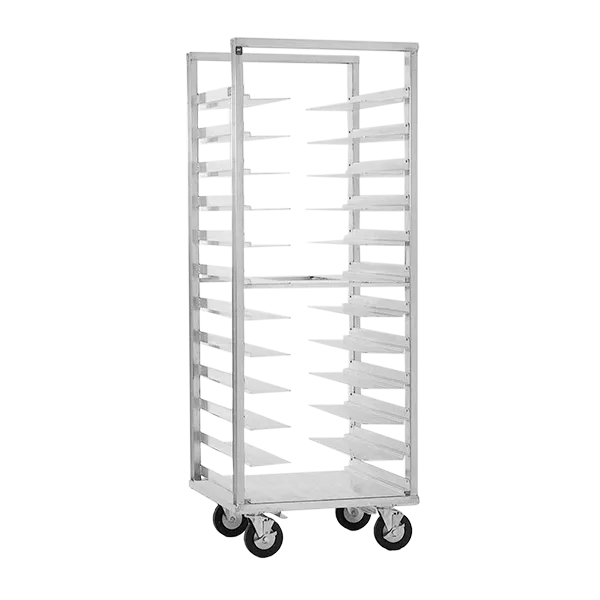 Cres Cor 207UA12Z 12 Pan End Load Correctional Aluminum Roll-In Refrigerator Rack w/ 4-1/2" Bottom Load Slides