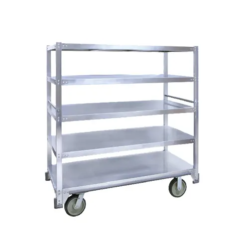 Cres Cor 271515927Z Aluminum Correctional Queen Mary Banquet Cart w/ 5 Flat Shelves