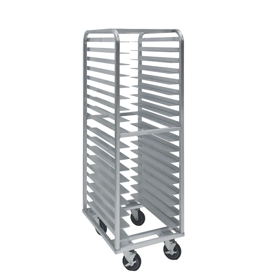 Cres Cor 2736512/1818 18 Pan End Load Aluminum Roll-In Refrigerator Rack w/ 3" Bottom Load Slides