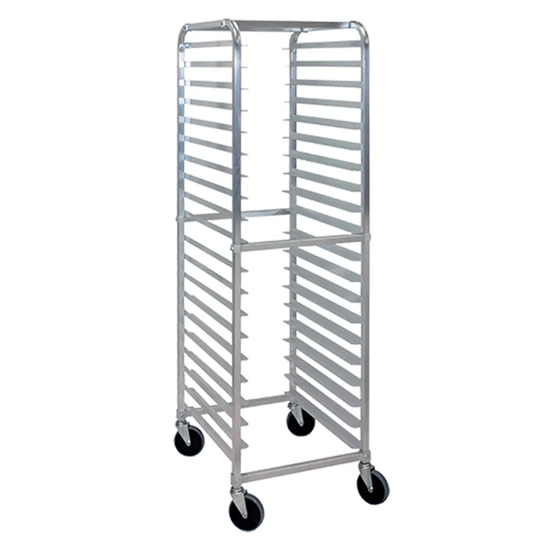 Cres Cor 275701820KDA 20 Pan End Load Full Height Mobile Aluminum Sheet Pan Rack w/ 3" Bottom Load Slides