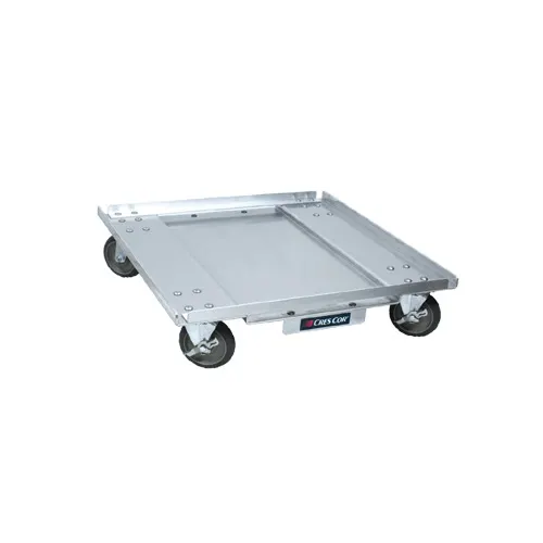 Cres Cor 500026 Hi-Tensile Aluminum Transport Dolly, 27x26.5in, Silver, 5in Swivel Casters, NSF