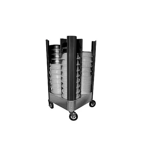 Cres Cor 50110480B Aluminum Dish Dolly, 4 Section Platform, Black, 40-49 Height, 10-11 Plates