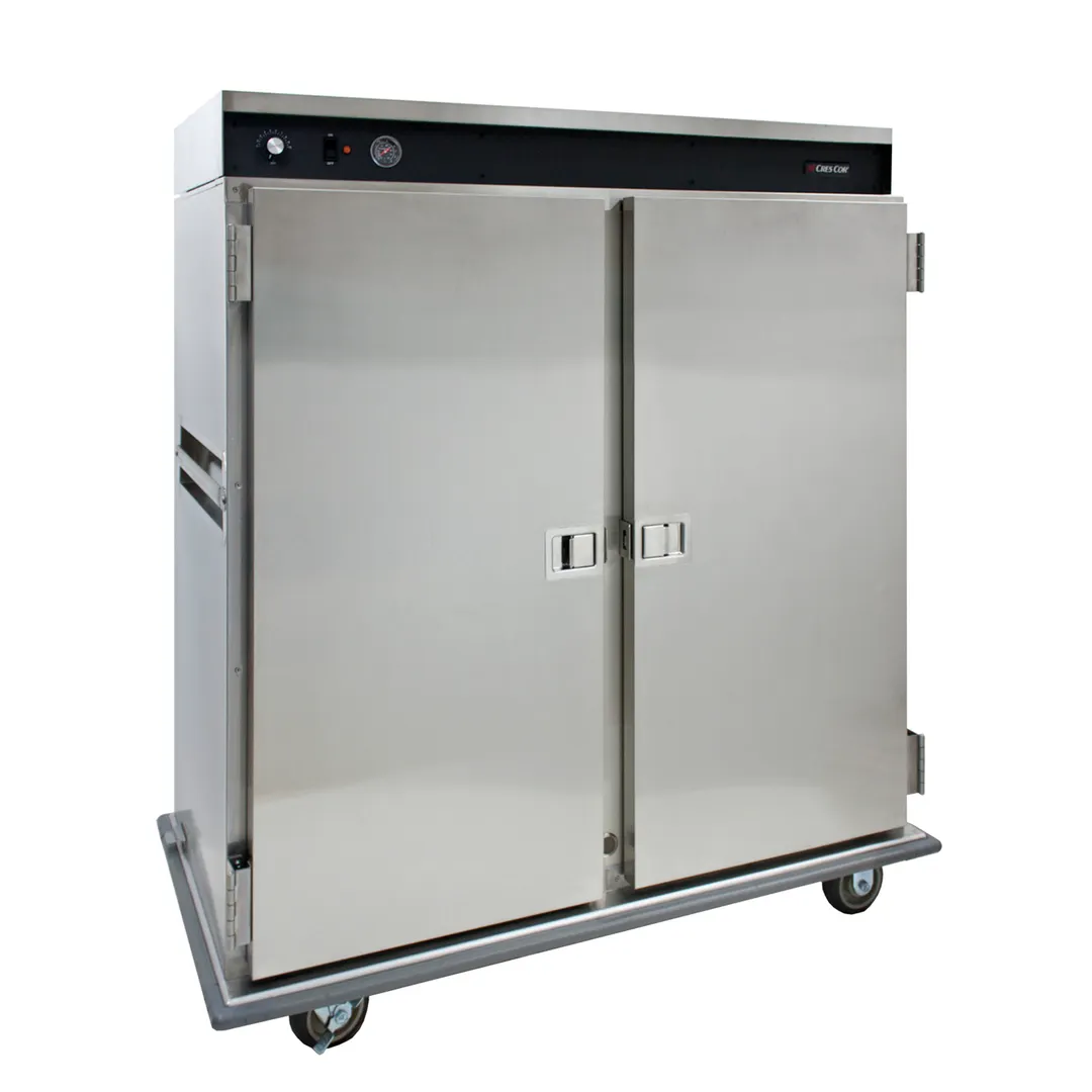 Cres Cor CCB120A Heated Cabinet, 2‑Door Stainless Steel, 67”‑72” H, 120‑Plate Capacity, 6” Casters