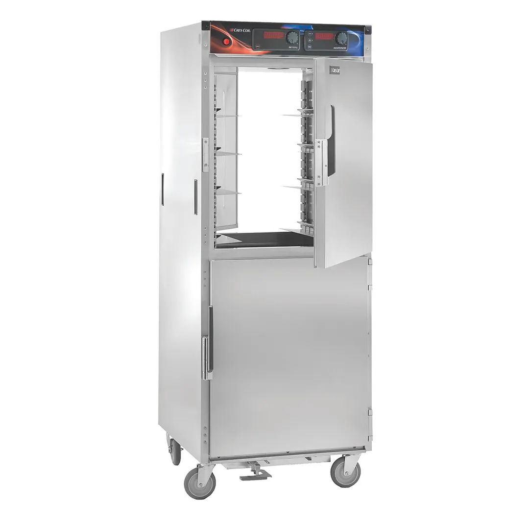 Cres Cor H137PWSUA12D Mobile Heated Holding Cabinet, 12-Pan, Stainless Steel, Dutch Doors, Pass-Thru