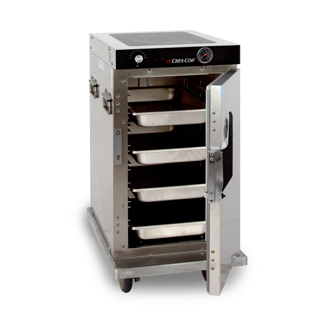 Cres Cor H339128C "Half-Height" 1-Door Solid Heated Holding Cabinet, 8-Pan 12"x20" Capacity, Aluminum