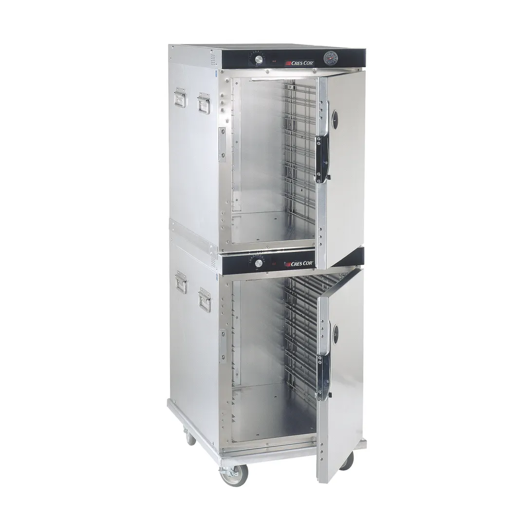 Cres Cor H339214C 2-Compartment Mobile Heated Holding Cabinet, 16-Pan Capacity, Dutch Door, All Stainless Steel, ENERGY STAR®