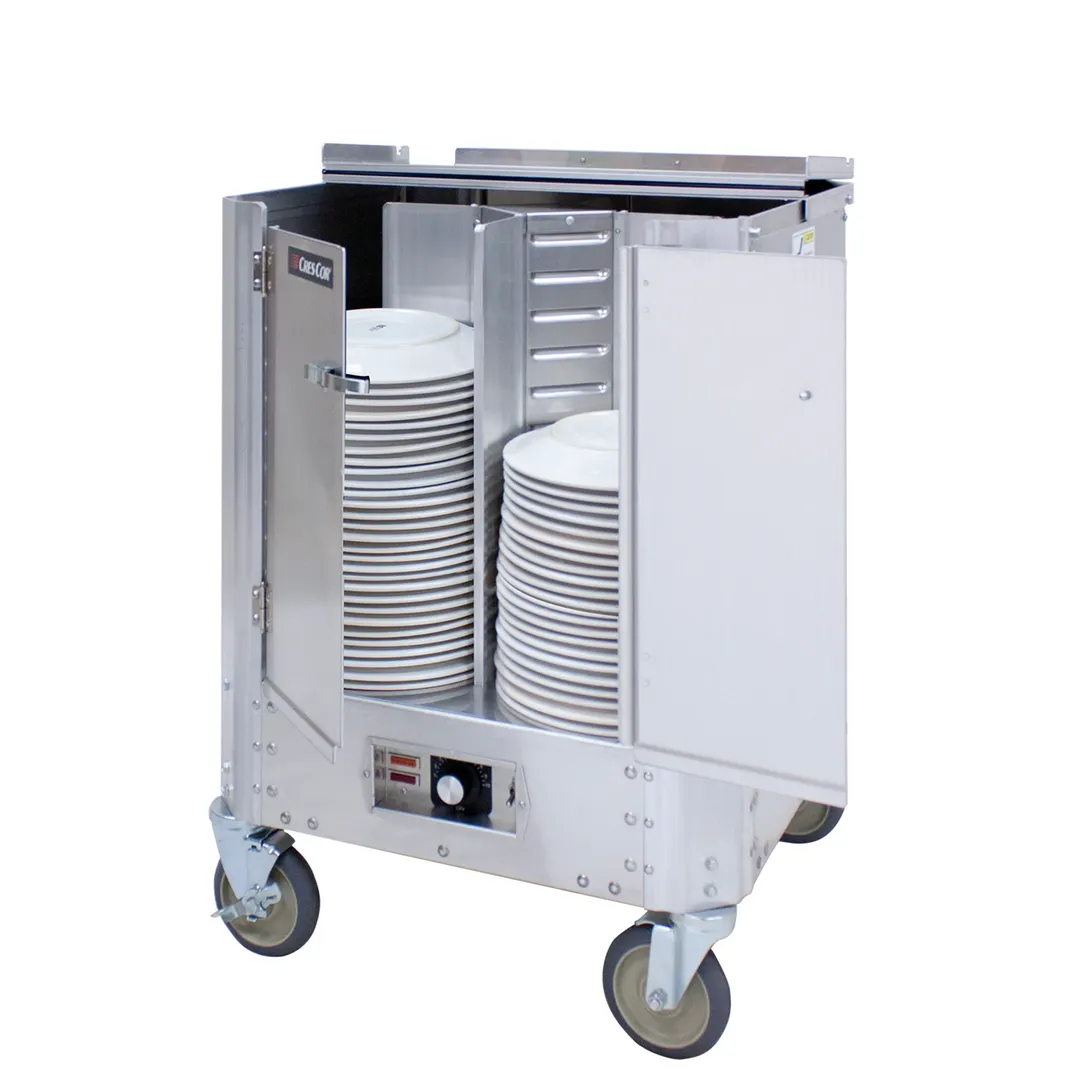 Cres Cor HJ53110240 Aluminum Heated Dish Plate Dispenser for 9 7/8" to 11" Diameter Plates