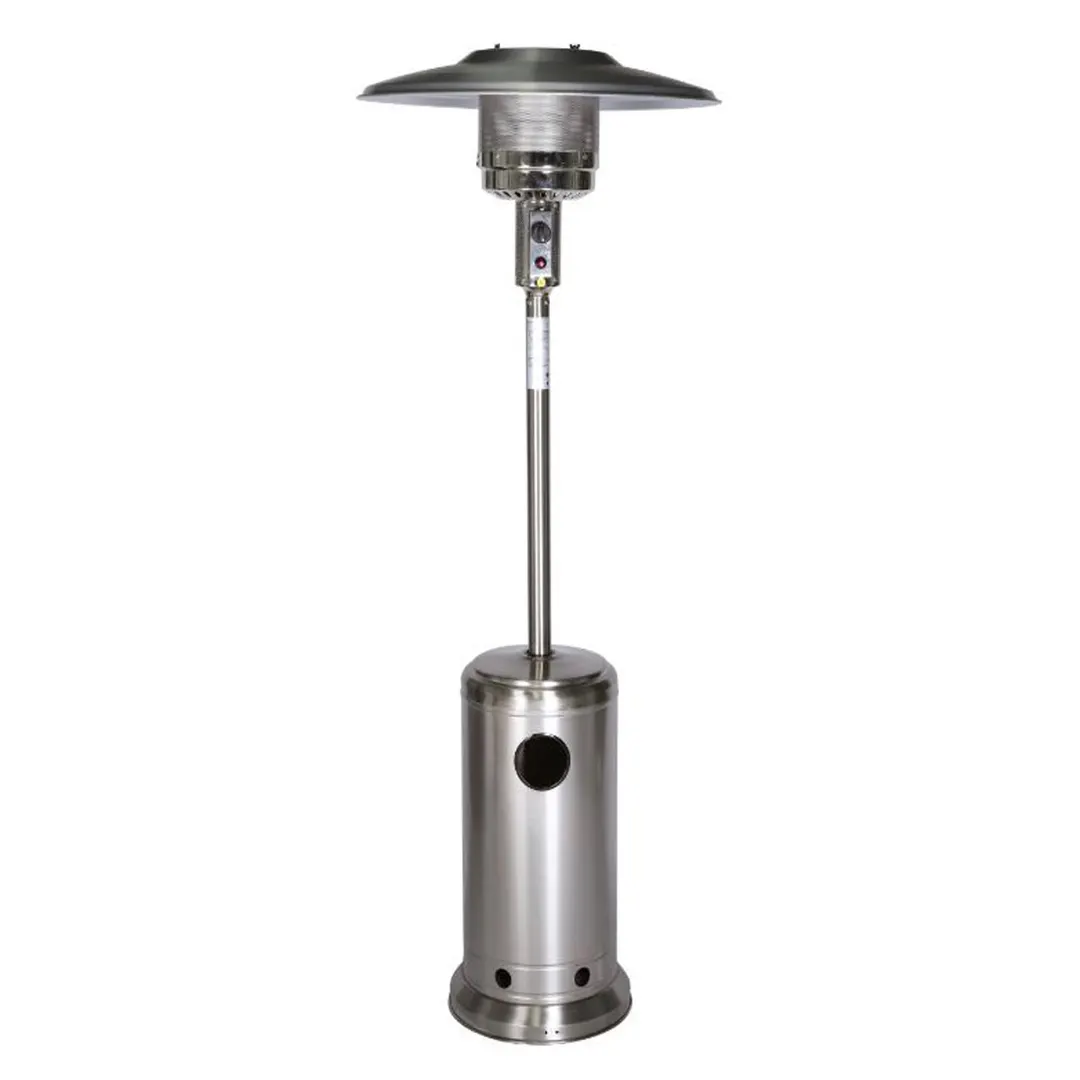 Crown Verity CV-2620-SS 35.5" Stainless Steel Propane Patio Heater, 90"H, Portable, Gas, 20/30 lb. Propane Tank
