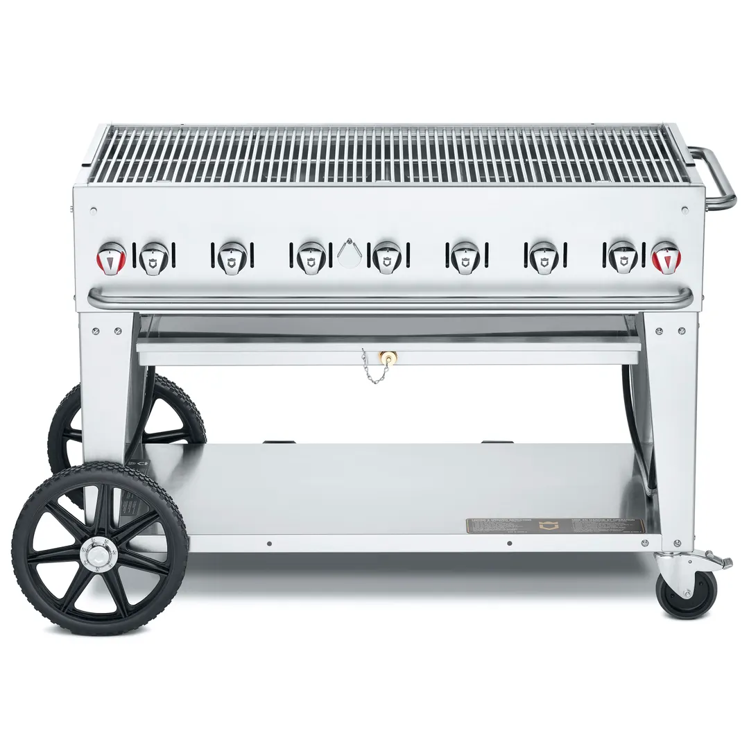 Crown Verity CV-MCB-48-SI 50/100 48" Mobile Outdoor Grill, 50/100 lb. LP Tank Capacity