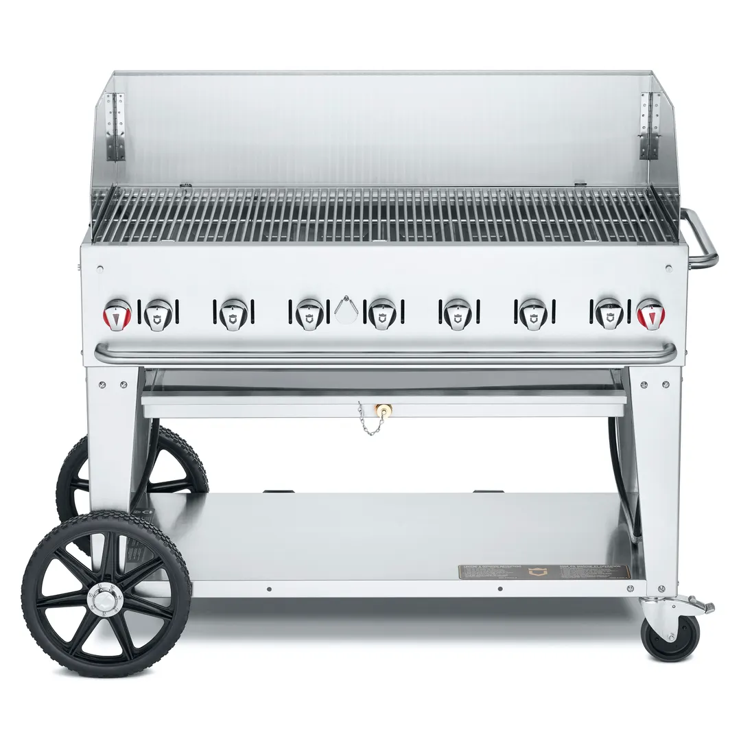 Crown Verity CV-MCB-48-SI 50/100-WGP 48" Outdoor Grill, Wind Guard Pkg, 50/100 lb. LP Tank