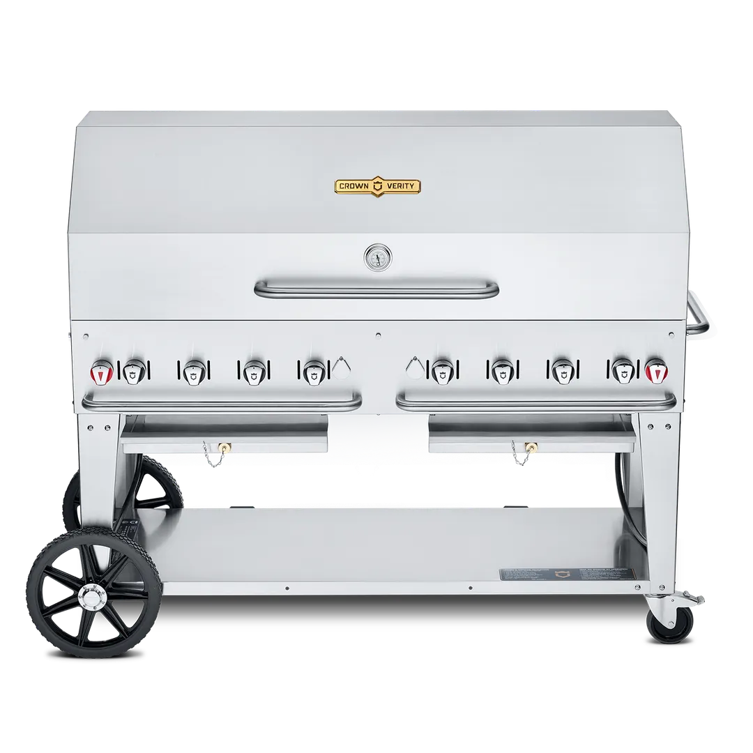 Crown Verity CV-MCB-60-1RDP-NG 60" Natural Gas Outdoor Grill w/ Single Roll Dome Pkg, 129.000 BTU
