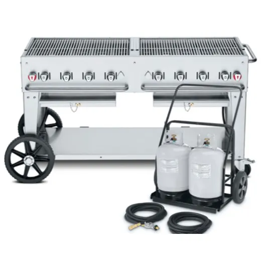 Crown Verity CV-MCC-60 60" Mobile Outdoor Grill/Charbroiler w/ Tank Cart, 129.000 BTU