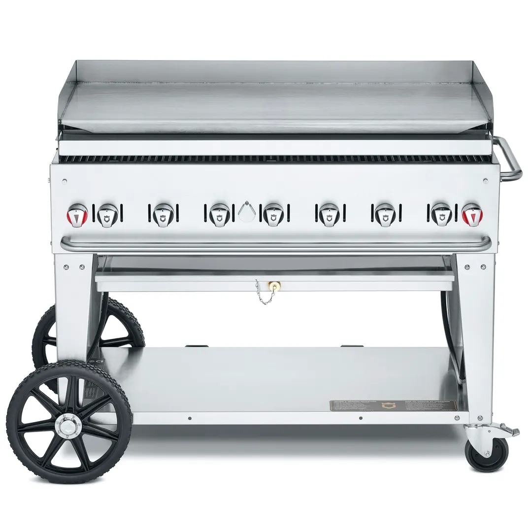 Crown Verity CV-MG-48 Outdoor Mobile Griddle, LP Gas, 7 Burners, 56"L x 28"W
