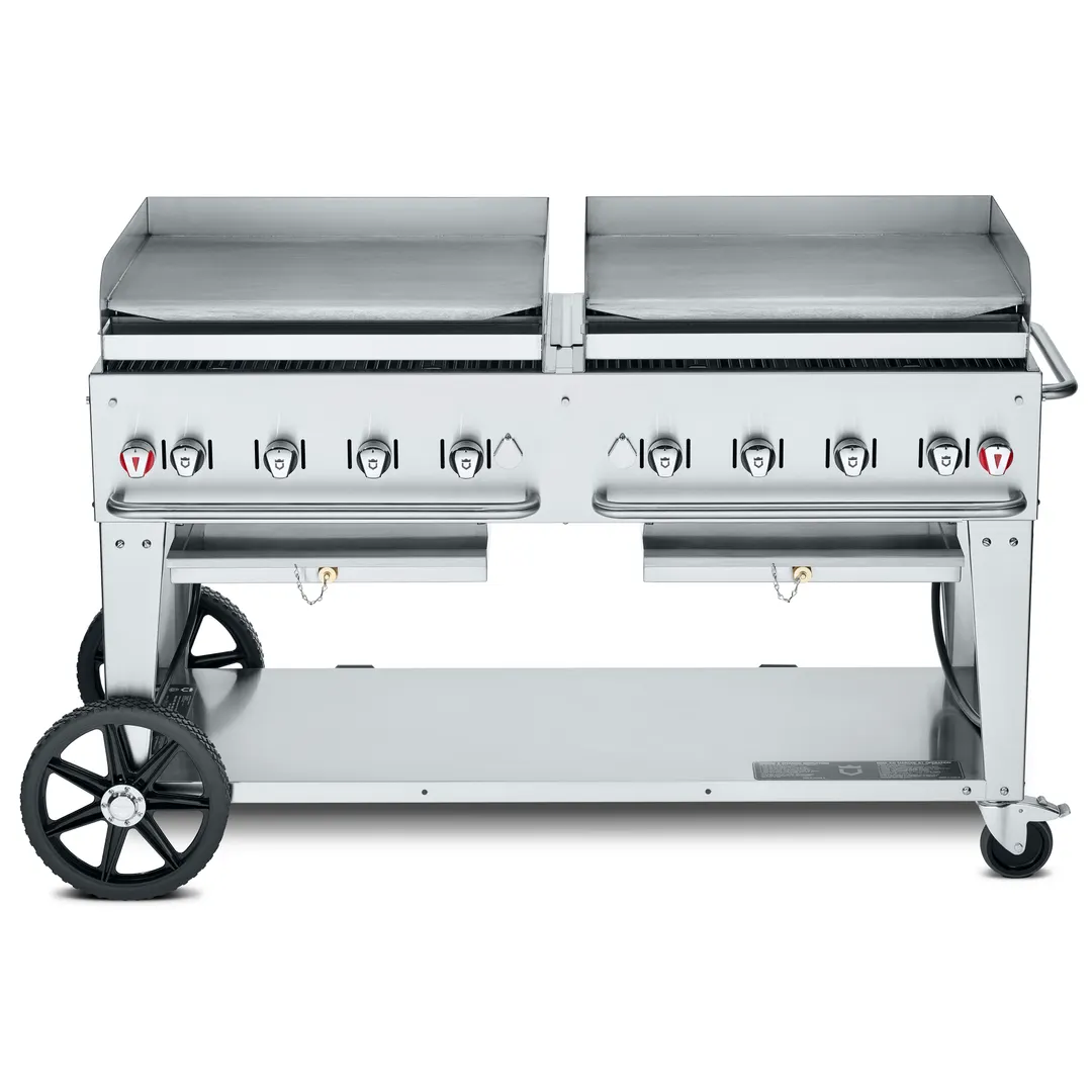 Crown Verity CV-MG-60NG Outdoor Griddle, Mobile, Natural Gas, 8 Burners