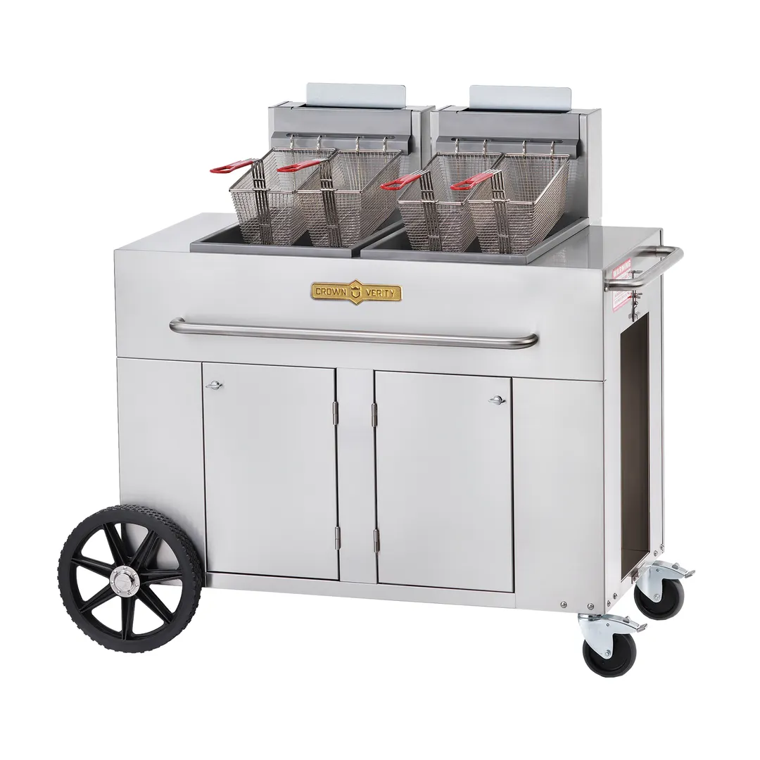 Crown Verity CV-PF-2NG Outdoor Fryer, Portable, Natural Gas, Double Tank