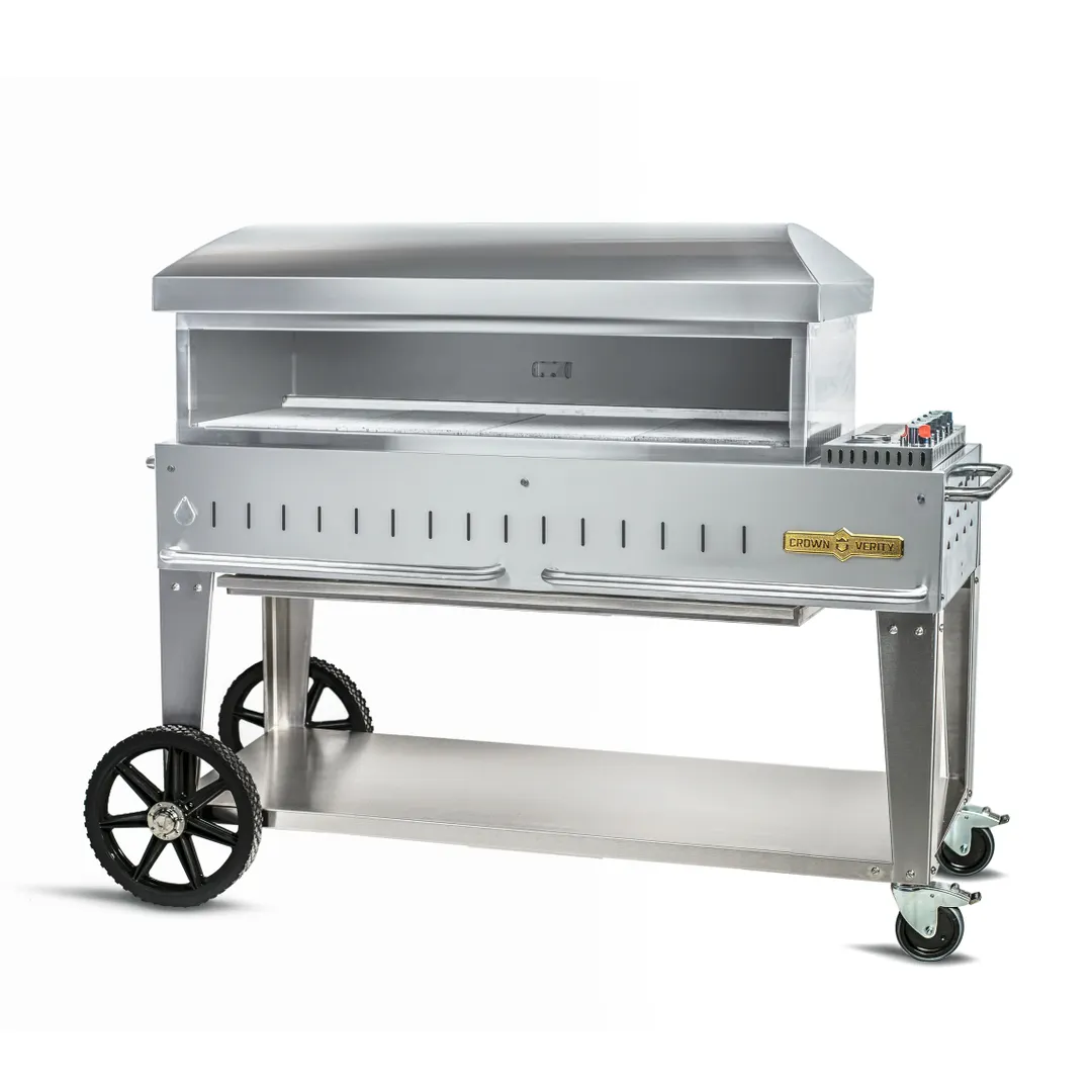 Crown Verity CV-PZ48-MB 48" Mobile Pizza Oven, LP gas, 4x10" Pizza, 47.5"x16" Surface