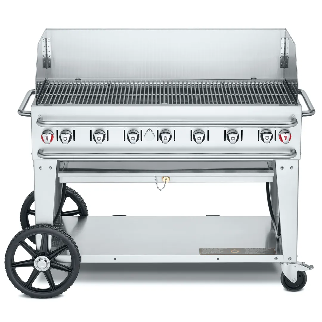 Crown Verity CV-RCB-48WGP-SI-BULK 48" Pro Series Outdoor Rentall Grill, Wind Guard Pkg, Bulk LP Tank