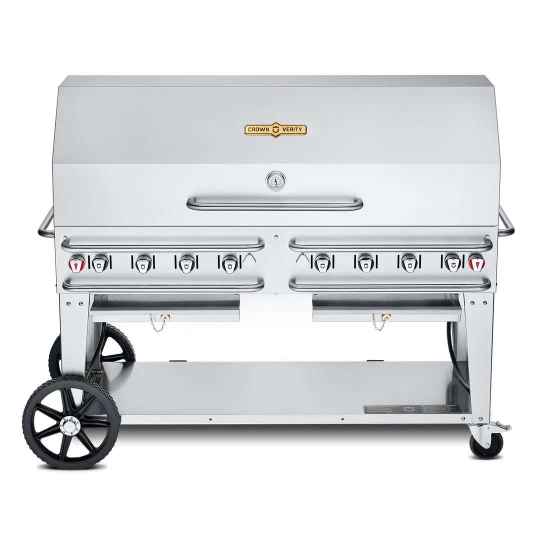Crown Verity CV-RCB-60-1RDP-SI-BULK 60" Pro Series Outdoor Rentall Grill, Roll Dome Pkg, Bulk Tank