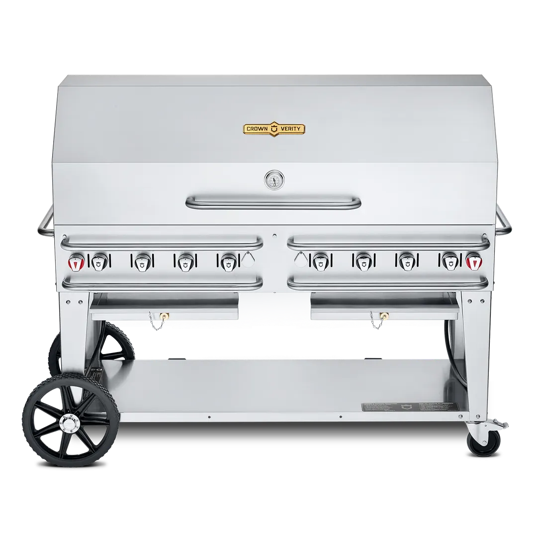 Crown Verity CV-RCB-60-1RDP-SI50/100 60" Outdoor Rentall Grill, Roll Dome Pkg, 50-100 lb. Tank