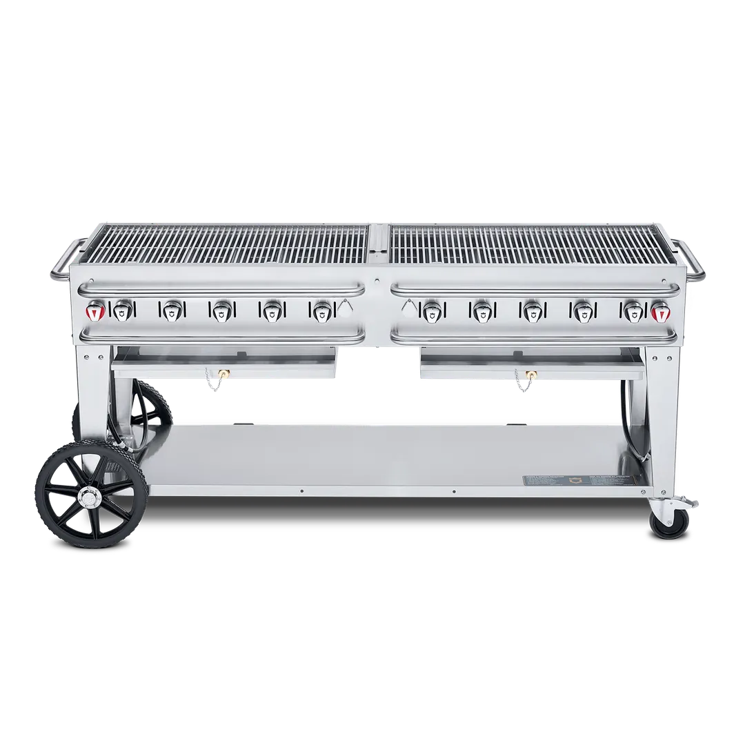 Crown Verity CV-RCB-72-SI-50/100 72" Pro Series Outdoor Rentall Grill, 50-100 lb. Tank, 159.000 BTU