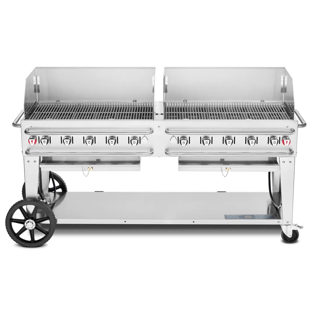 Crown Verity CV-RCB-72WGP 72" Pro Series Outdoor Rentall Grill, Wind Guard Pkg, 159.000 BTU