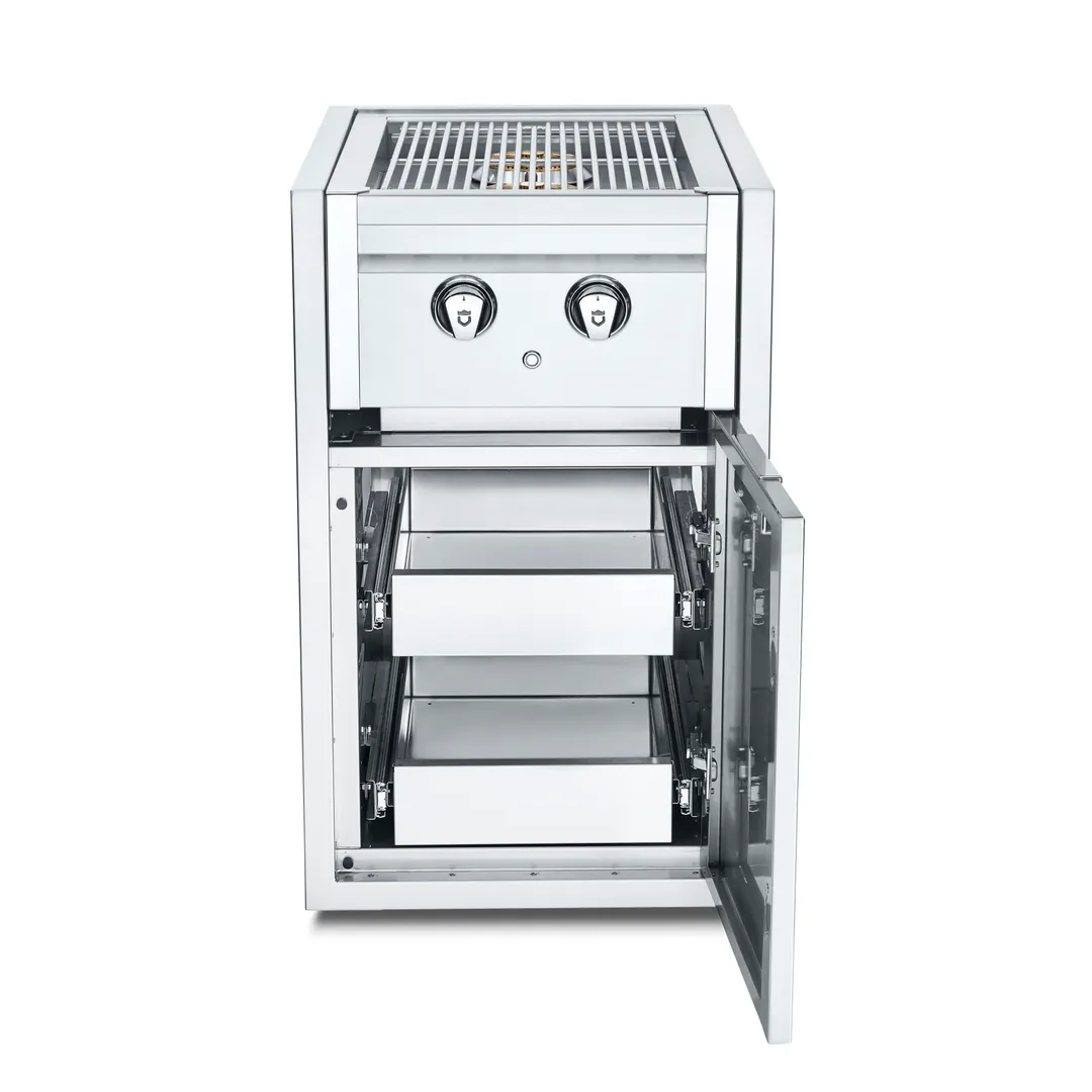 Crown Verity IBISC-SB-2D Infinite Series Small Cabinet with Built-In Dual Side Burner & (2) Single Drawers