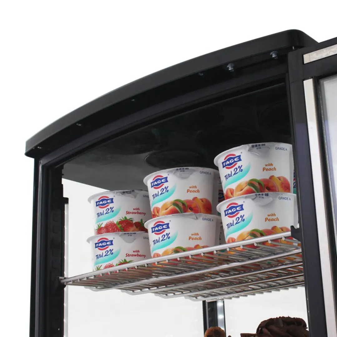 Turbo Air CRT-77-1R-N 16" Self Service Countertop Refrigerated Display Case with Hinged Glass Door, 3 Shelves - 3 cu. Ft.