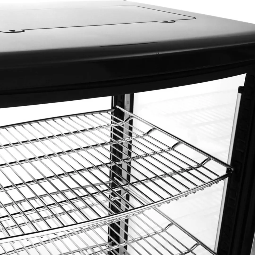 Turbo Air CRT-77-2R-N 16" Full Service/Self Service Countertop Refrigerated Display Case with Hinged Glass Door, 3 Shelves - 3 cu. Ft.
