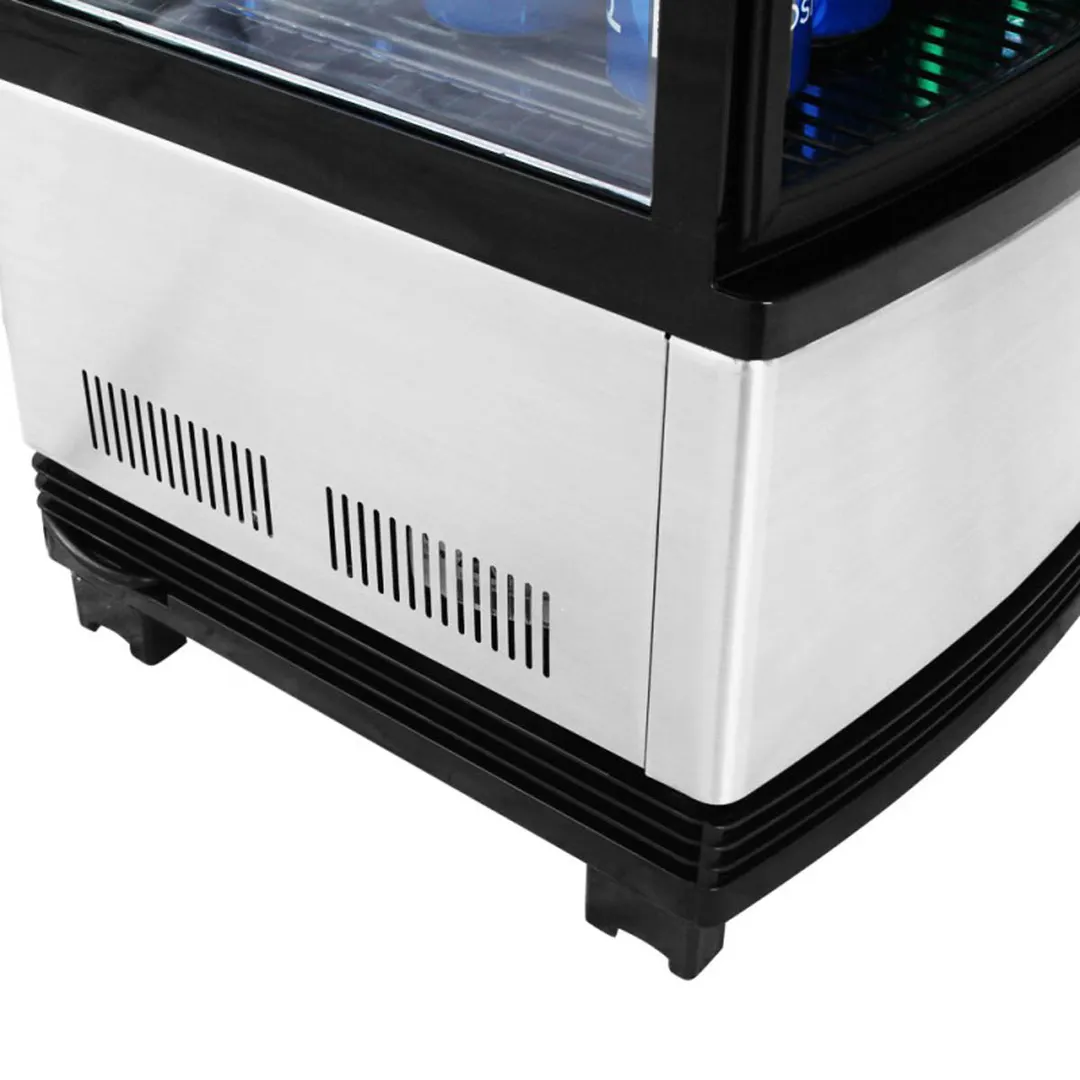 Turbo Air CRT-77-2R-N 16" Full Service/Self Service Countertop Refrigerated Display Case with Hinged Glass Door, 3 Shelves - 3 cu. Ft.
