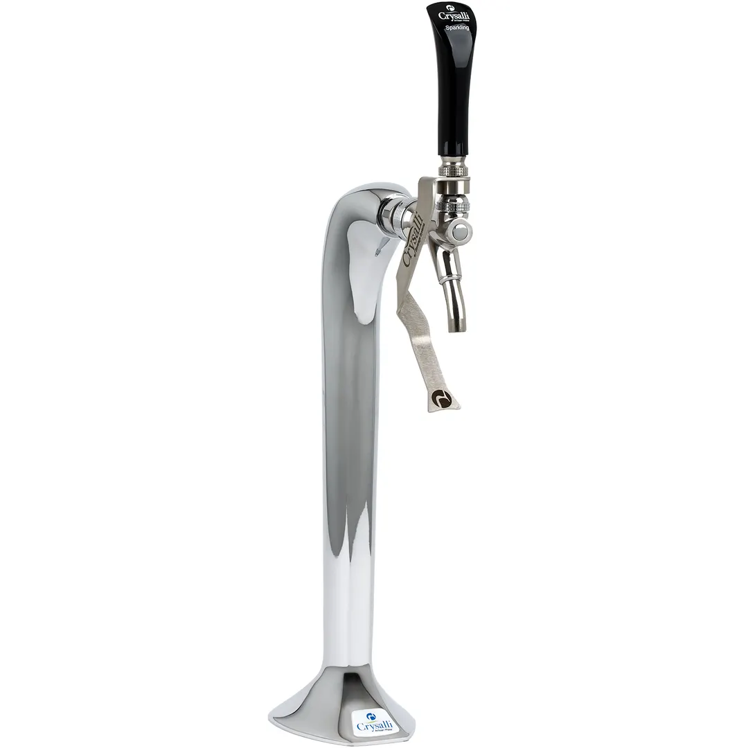 Crysalli CBR-V1C-SDLX Water Tower 21" O.A. Chrome Faucet Spark/Still 1½‑2 oz/s Flow 12⅜"