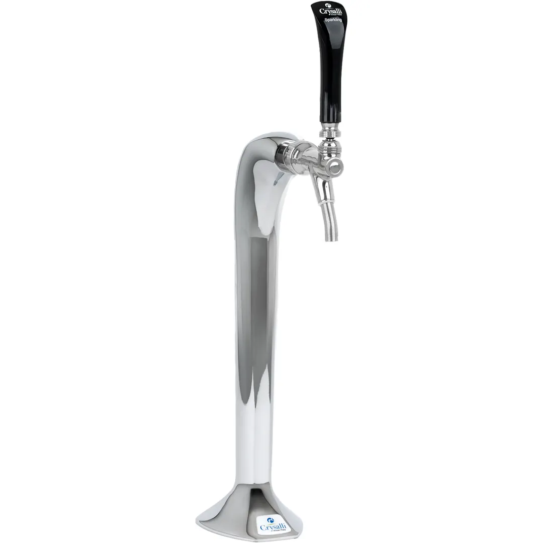 Crysalli CBR-V1C-SSX 21" Chrome Tower, Dual Faucet, 1.5‑2 oz/sec