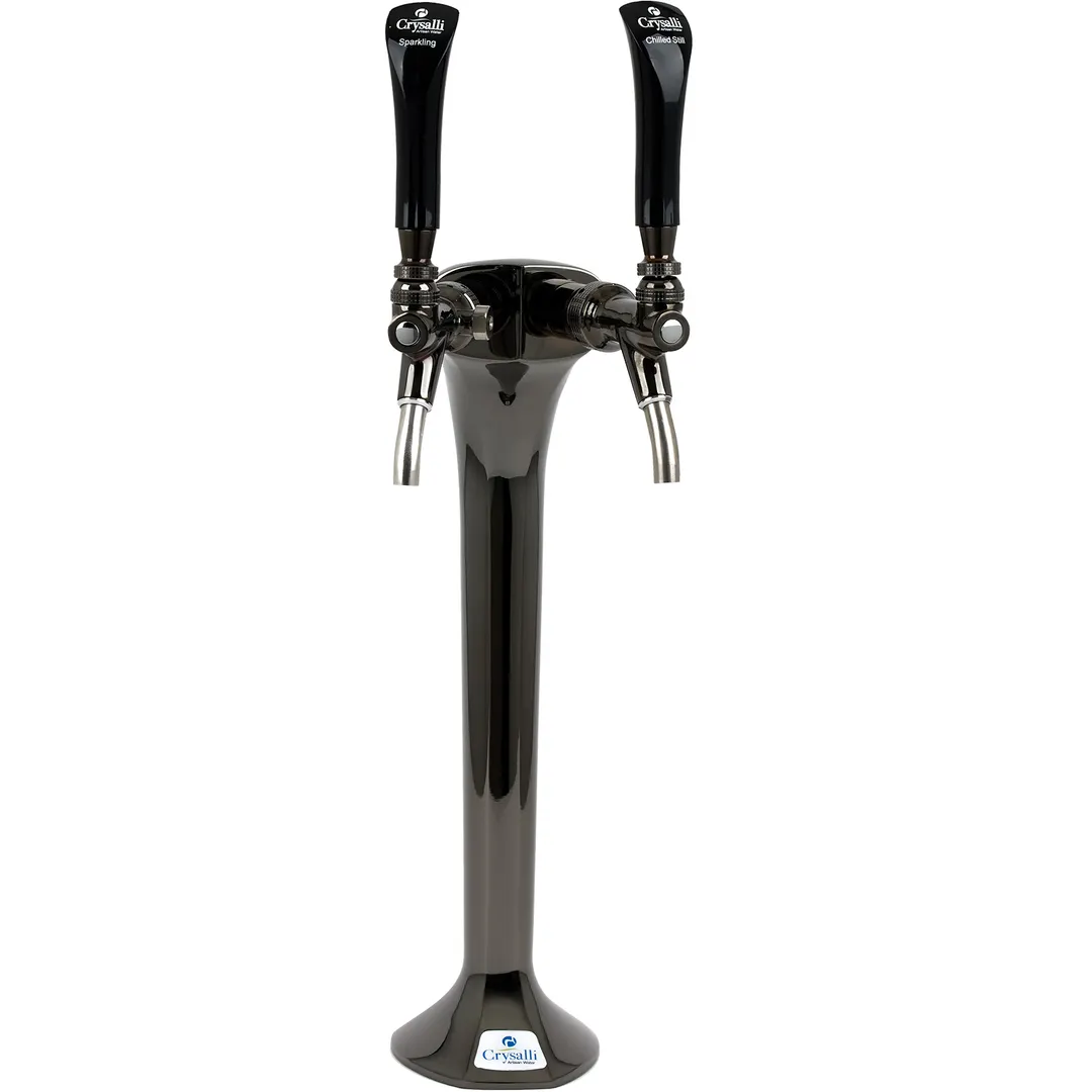 Crysalli CBR-V2BLC-SSX Water Tower, 21" Chrome, Spark/Still Faucets, 12⅜" Bottle Quick‑Connect, USA