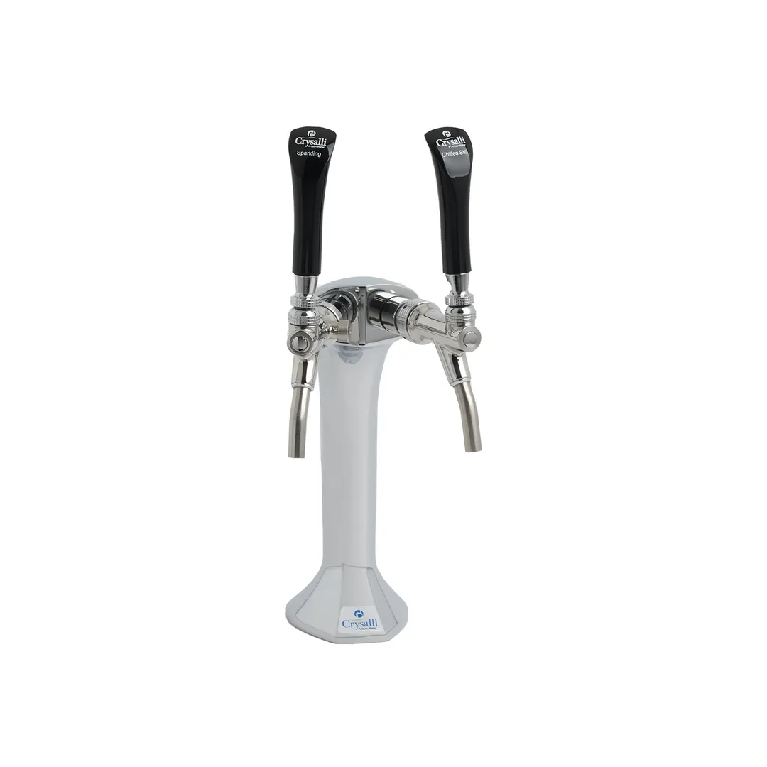 Crysalli CBR-V2C-MINI-SSX Water Dispensing Tower, 15‑1/2" Height, Faucets, 1‑2 oz/sec Flow
