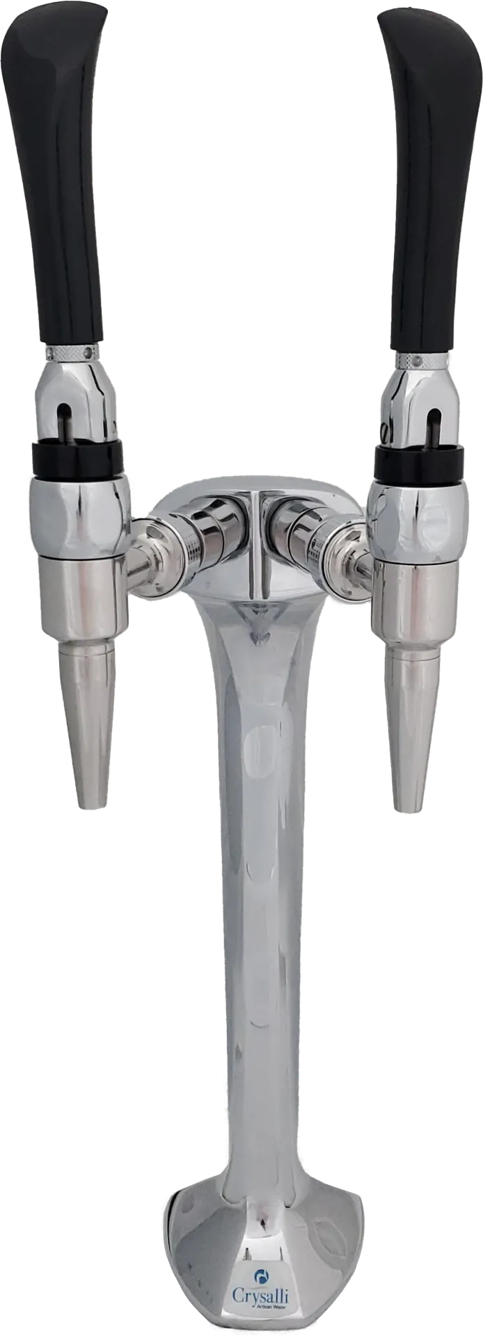 Crysalli CBR-V2C-N2G26 12" Chrome Water Tower with Two Nitro Faucets, Flow Control, Pull-Handle