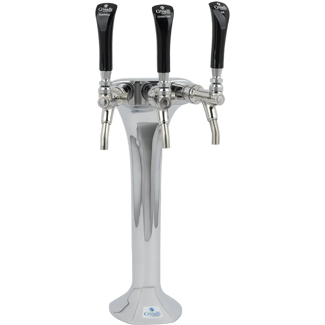 Crysalli CBR-V3C-SSX Tower 21" Chrome 3 Dual-Mode Faucets 1.5‑2 Oz/s Flow 12.5" Clearance