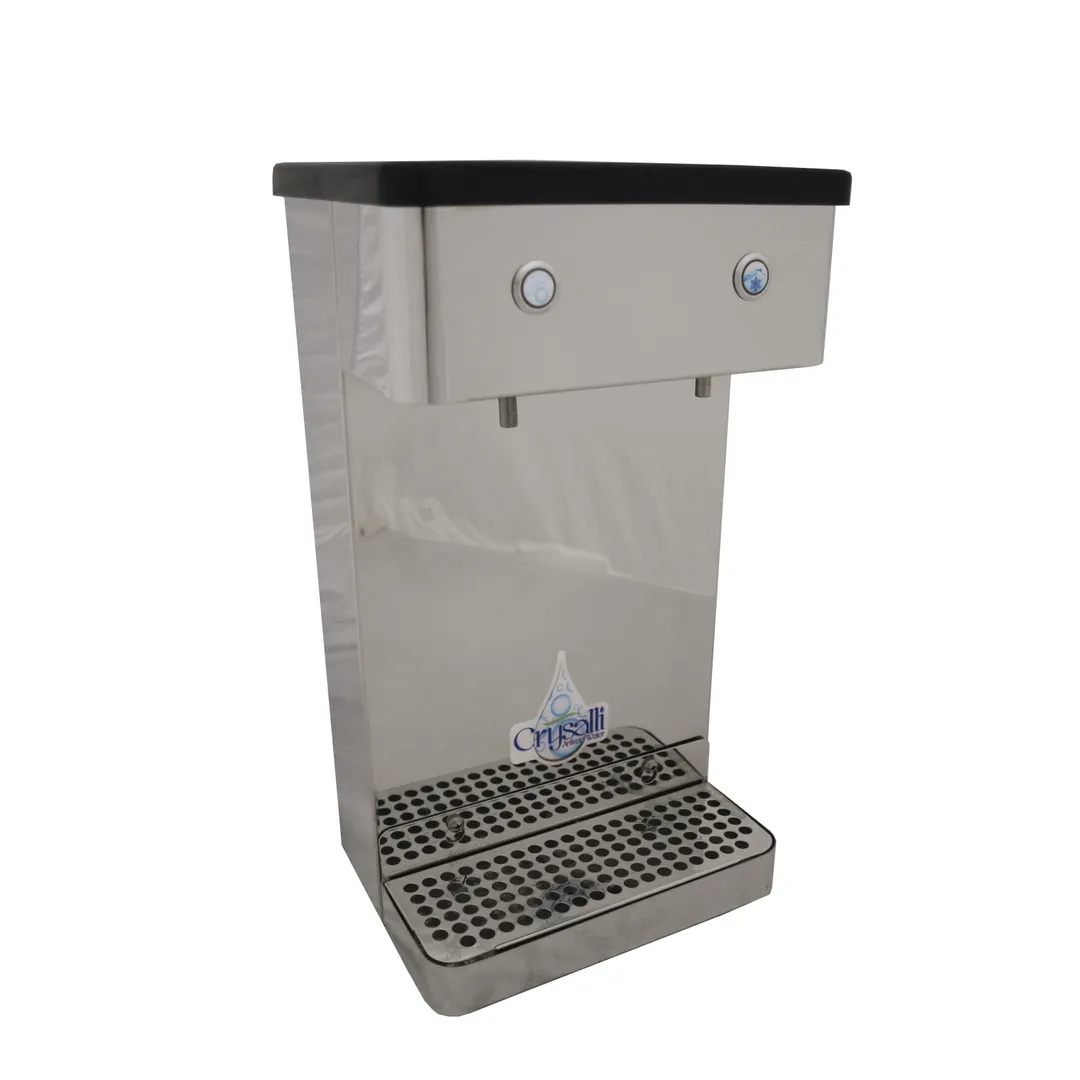 Crysalli CM-2-PB-RDP Water Tower 12" Bottle Clearance Stainless Button Valves Spark/Still 120V USA