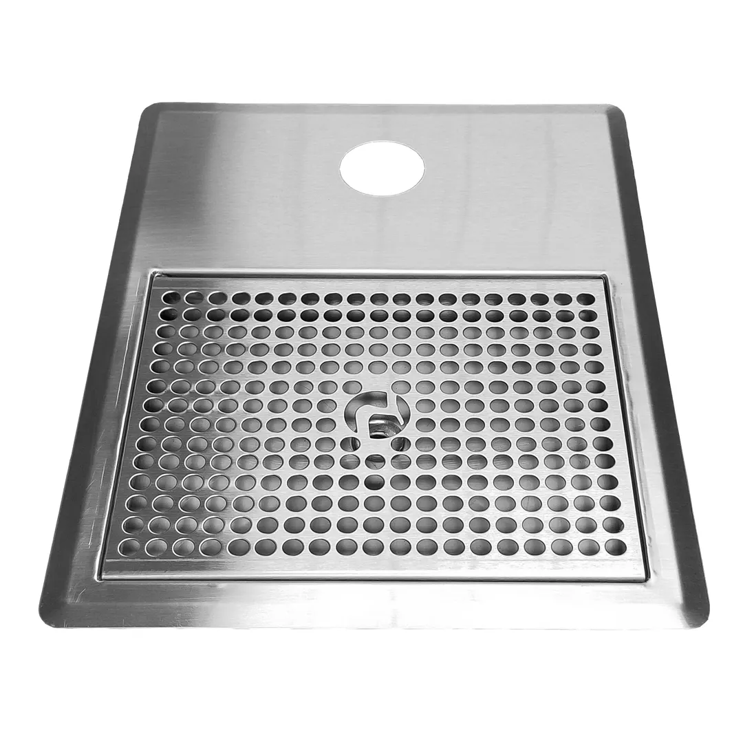 Crysalli RDP-1SSQ-1CL Recessed Drain Pan, Drop-In, 12"W X 15-1/8"D