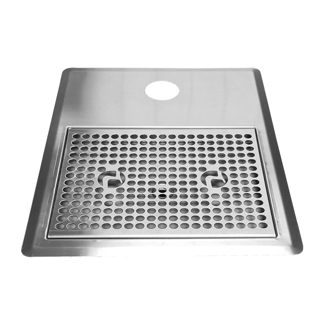 Crysalli RDP-1SSQ-2CL Recessed Drain Pan, Drop-In, 12"W X 15-1/8"D