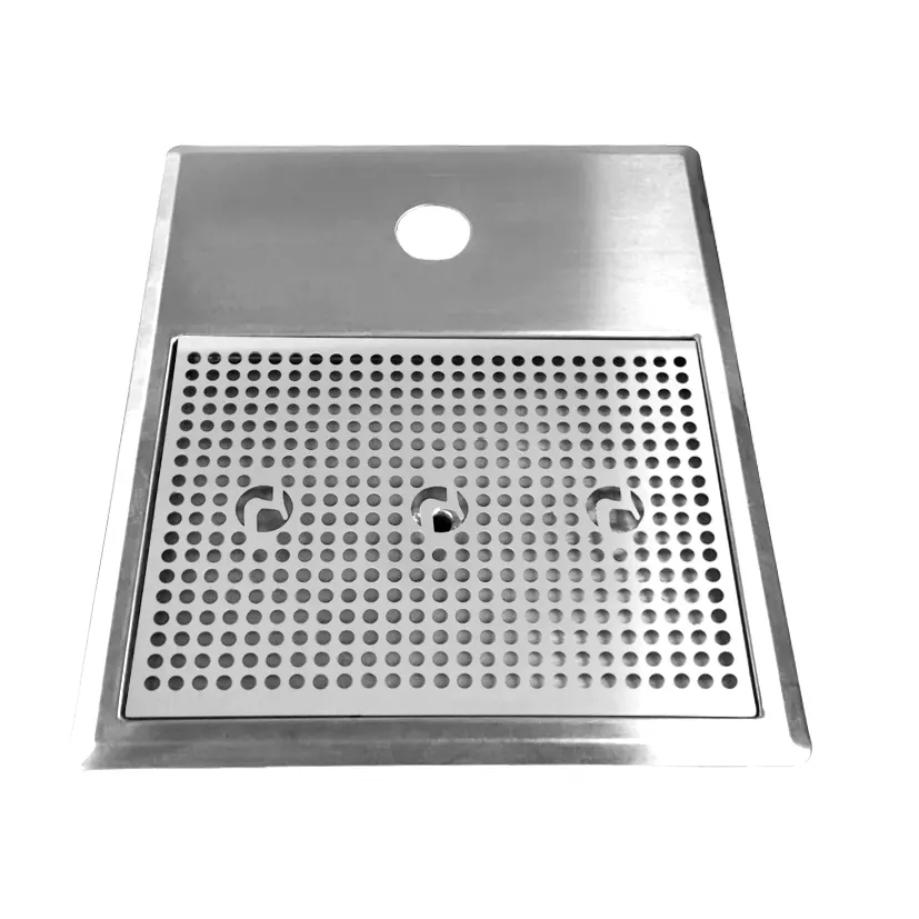 Crysalli RDP-3-SSQ Recessed Drain Pan, Drop-In, 15"W X 18-1/8"D