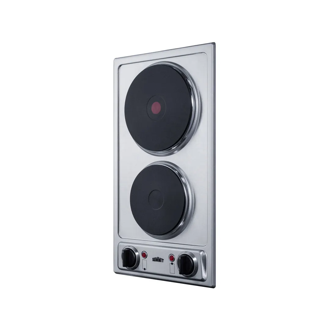 Summit CSD2B230 11 1/4" Electric Radiant CookTop w/ (2) Solid Burners, Manual Controls, 3.0 kW, 230v