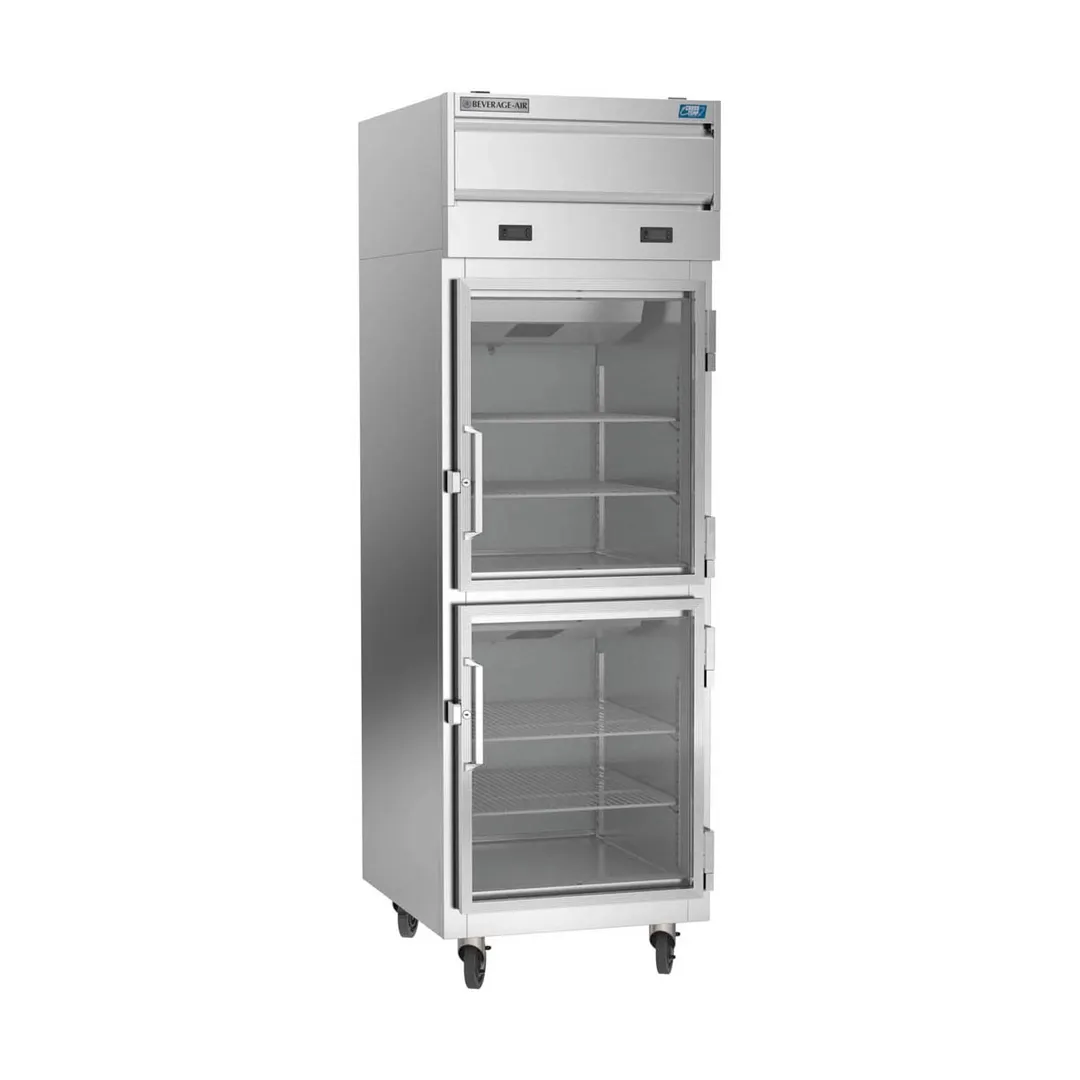 Beverage Air CT12-12HC-1HG 26" 1-Section Convertible Refrigerator Freezer, 2 Half Glass Doors, 18 cu. ft.
