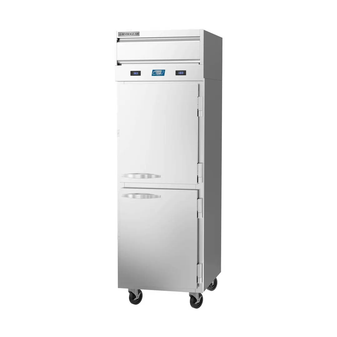 Beverage Air CT12-12HC-1HS 26" 1-Section Convertible Refrigerator Freezer, 2 Half Solid Doors, 18 cu. ft.