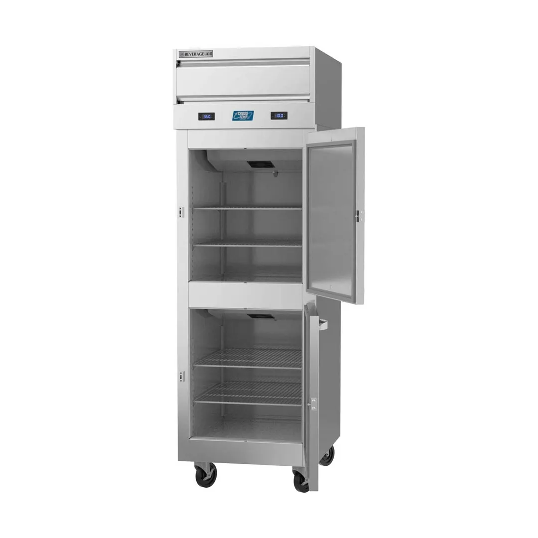 Beverage Air CT12-12HC-1HS 26" 1-Section Convertible Refrigerator Freezer, 2 Half Solid Doors, 18 cu. ft.