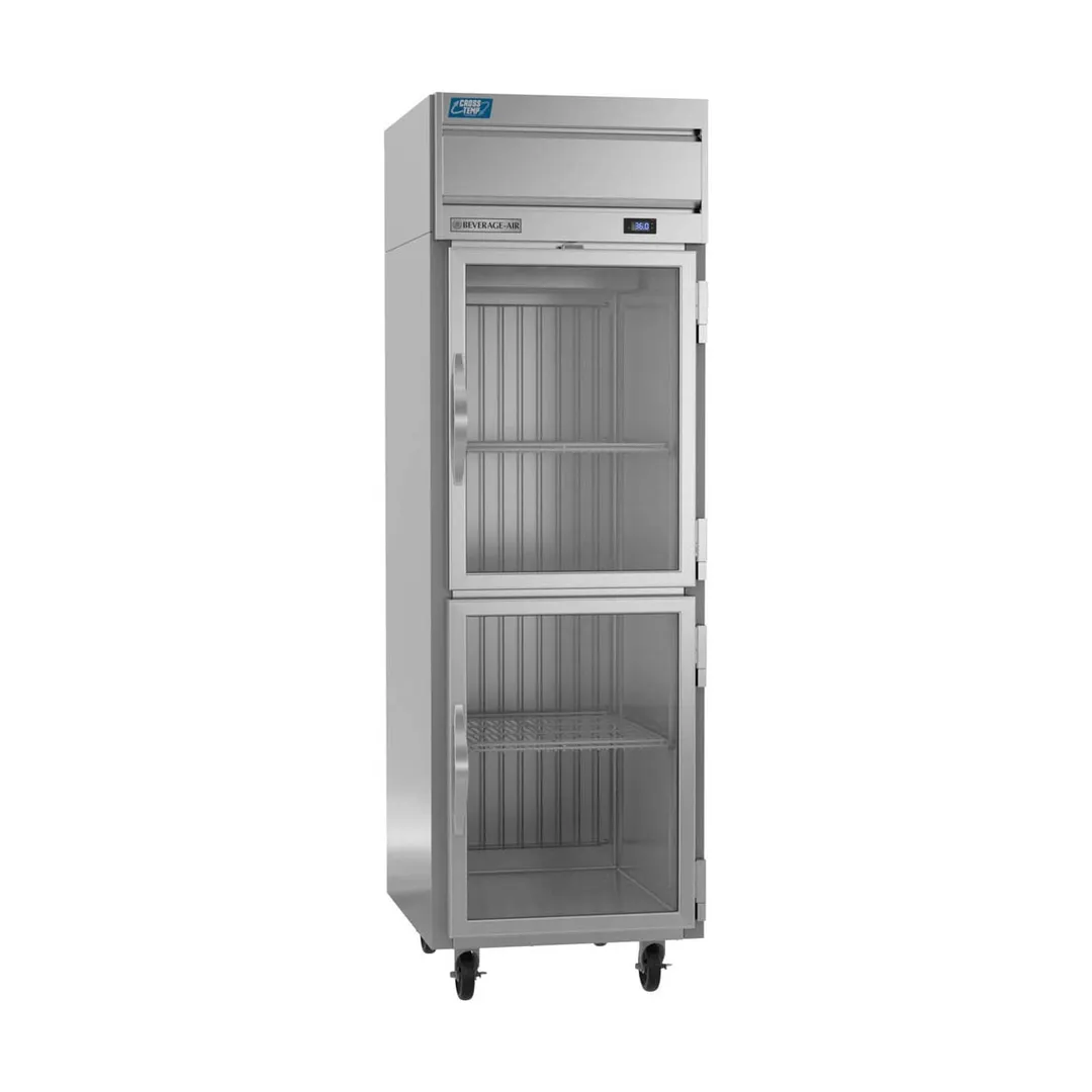 Beverage Air CT1HC-1HG 26" 1-Section Convertible Refrigerator Freezer w/ 2 Half Glass Doors, 23 cu. ft.