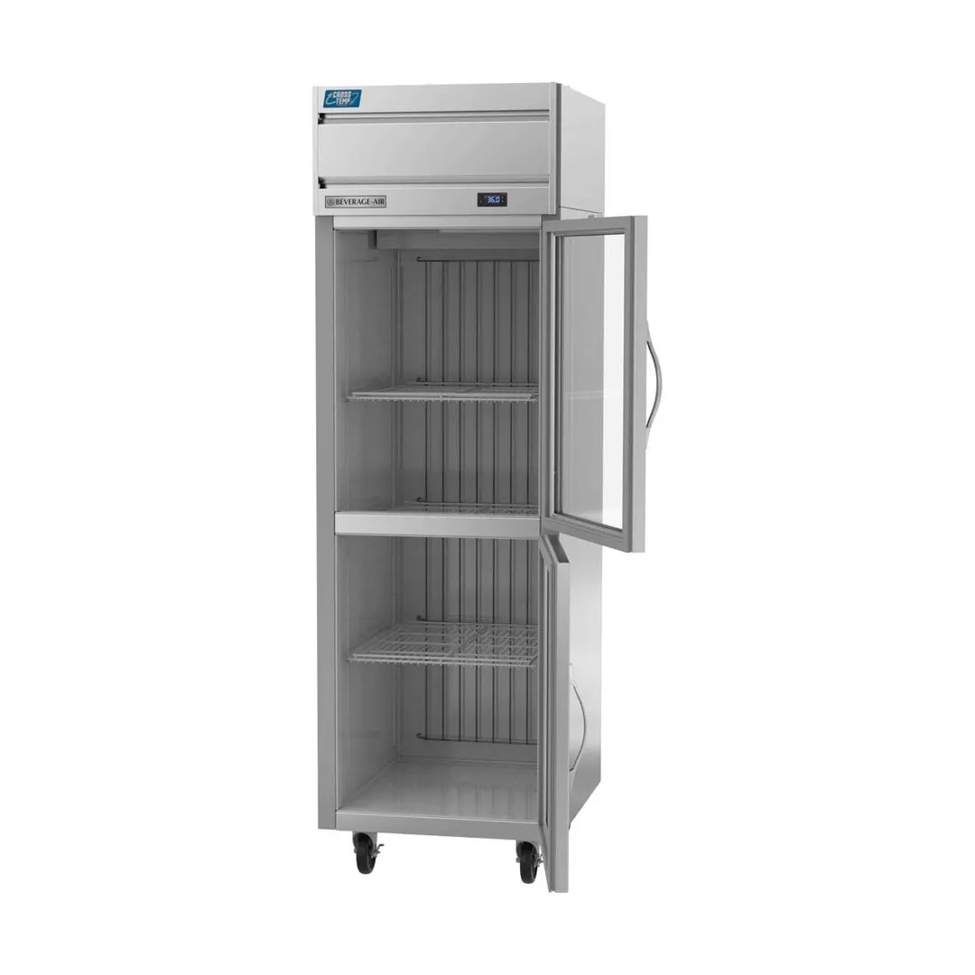 Beverage Air CT1HC-1HG 26" 1-Section Convertible Refrigerator Freezer w/ 2 Half Glass Doors, 23 cu. ft.