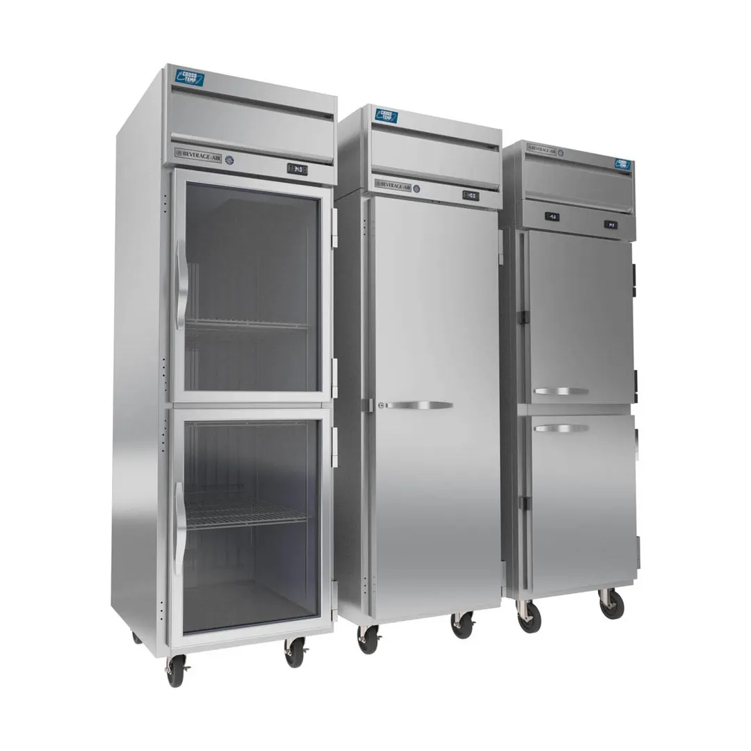 Beverage Air CT1HC-1HG 26" 1-Section Convertible Refrigerator Freezer w/ 2 Half Glass Doors, 23 cu. ft.