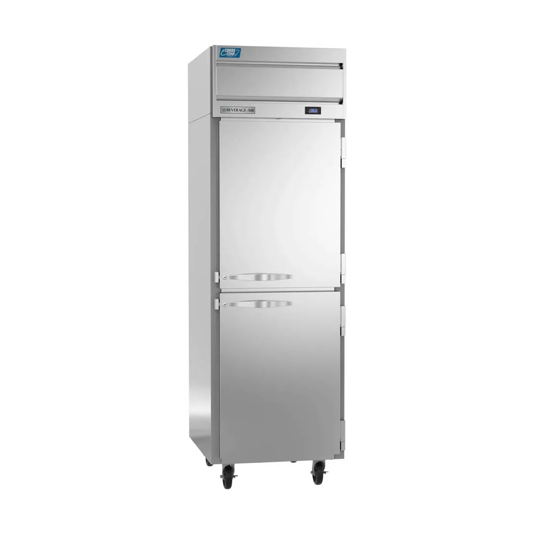 Beverage Air CT1HC-1HS 26" 1-Section Convertible Refrigerator Freezer w/ 2 Half Solid Doors, 23 cu. ft.