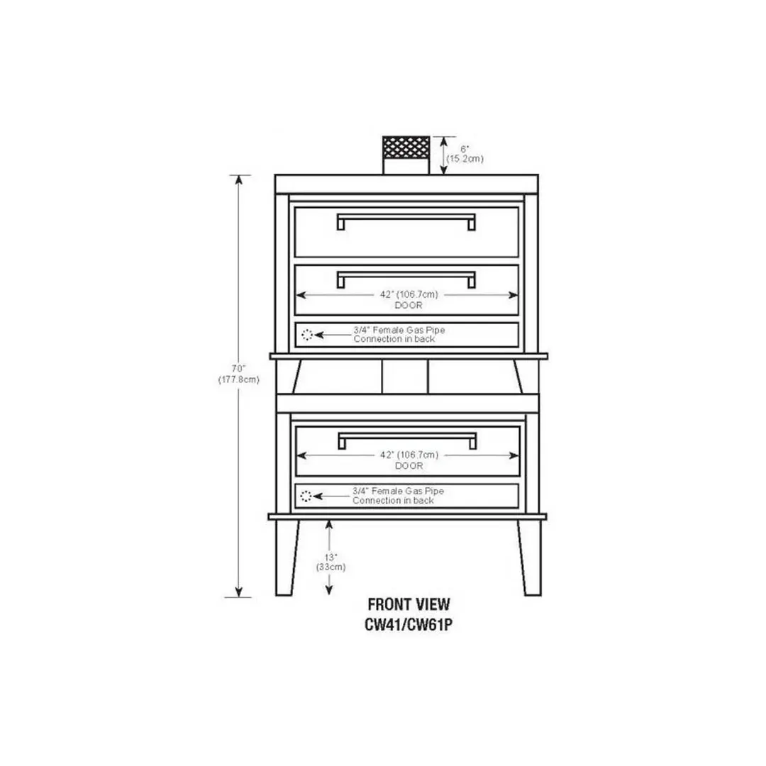 Peerless CW41/61P 50" Gas Pizza Deck Oven, Triple Deck