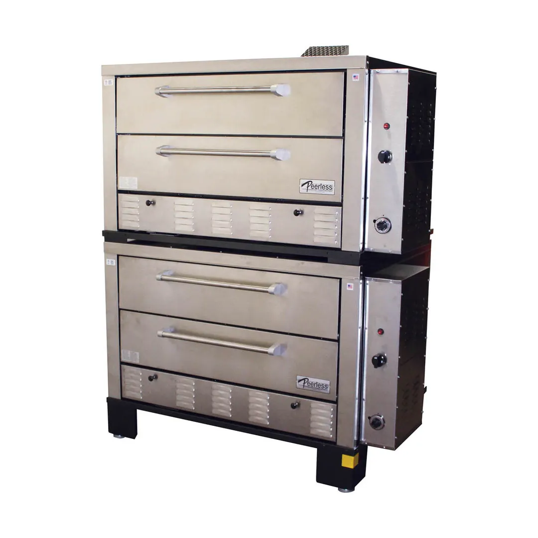 Peerless CW62PSC 56" Gas Pizza Deck Oven w/ Four Deck, Double-Stacked, 42”W x 32”D Interior, 7 High and 120,000 BTU
