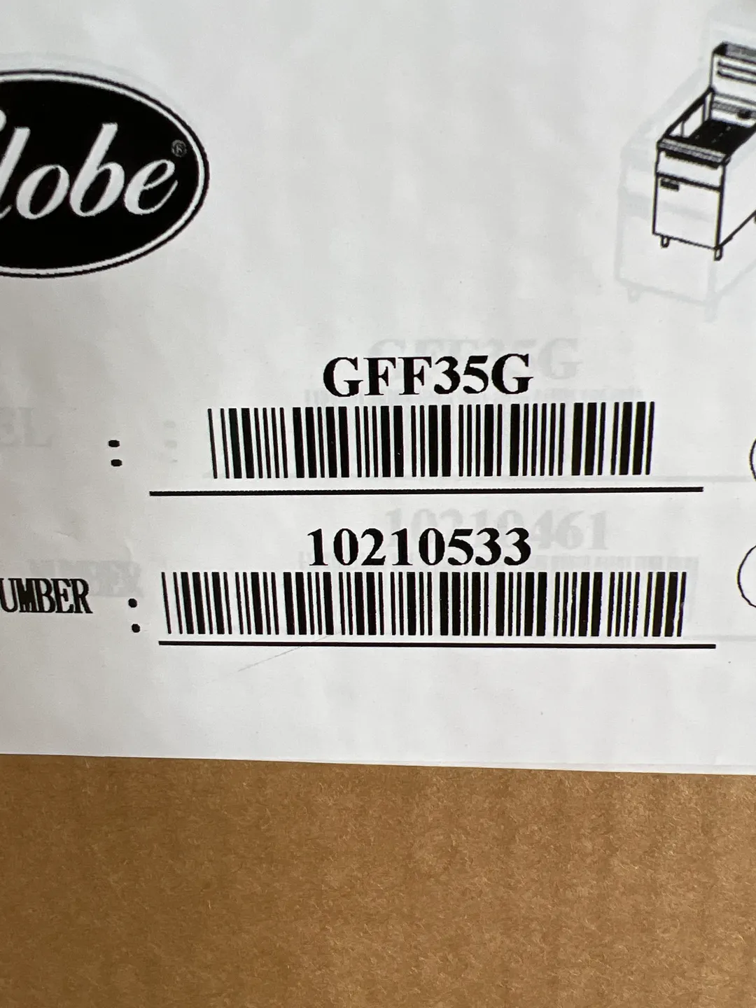 Globe GFF35G 15" Full Pot Floor Model Natural Gas Fryer w/ 35-lb Capacity, 2 Baskets - Open Box